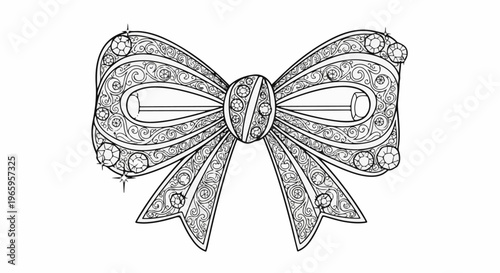 Ornate jewel-encrusted bow with intricate filigree details