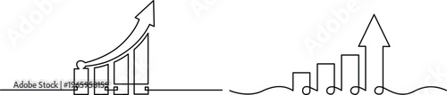 Graphical representation of growth and upward trends with varying styles Vector