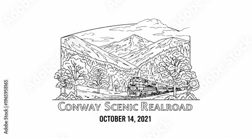 Scenic train journey through mountains and forests