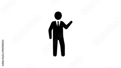 Businessman presenting or explaining something in a suit and tie