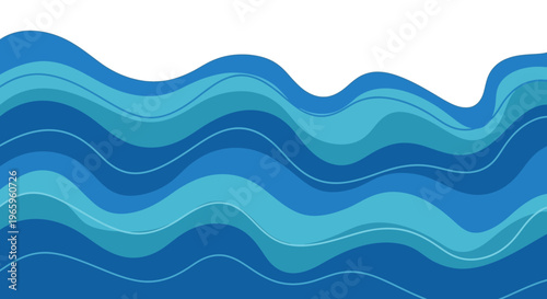 Abstract blue wave pattern with flowing lines and varying shades.