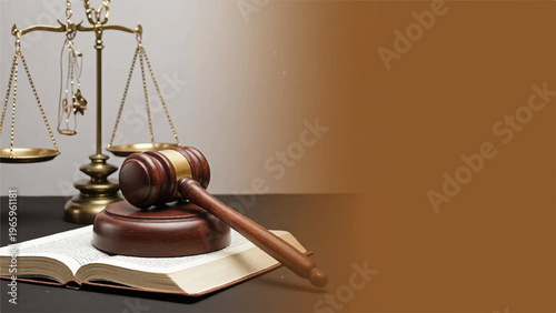 Law, justice, courtroom symbols, gavel, scales of justice, legal