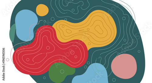 Abstract Organic Shapes Brain Illustration.