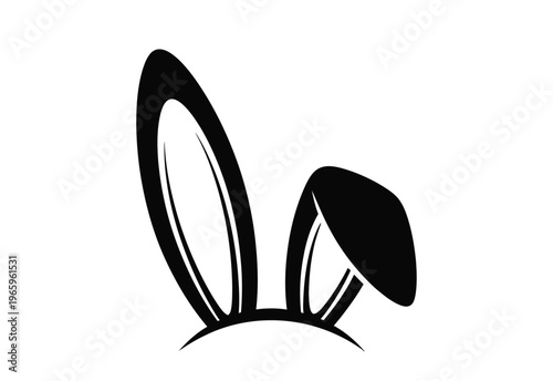Ester day silhouette a black and white bunny ears illustration