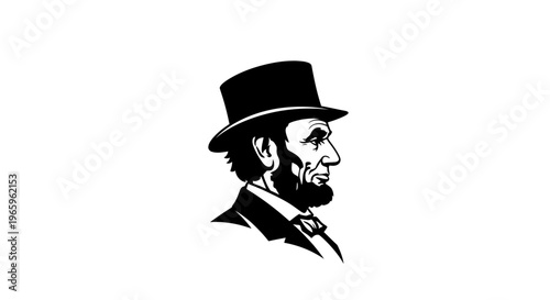 Black and white illustration Abraham Lincoln.
