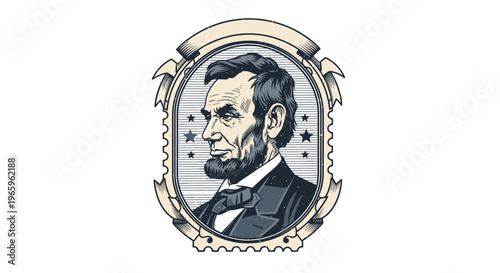 Portrait of Abraham Lincoln American President.