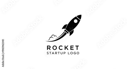 Black Rocket Startup Logo Design.