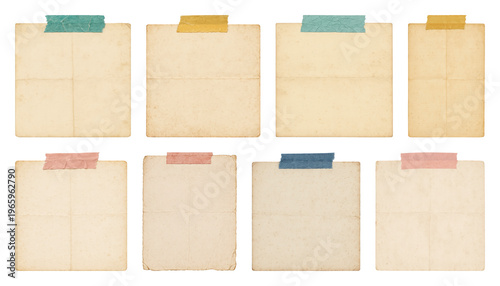 PNG Vintage paper notes collection, transparent background