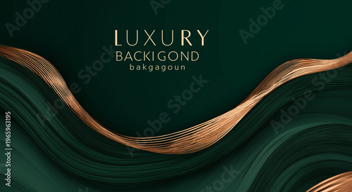 A luxurious dark green background with gold accents and elegant design elements