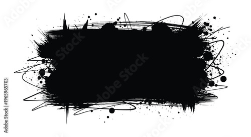 Abstract black ink splash and energetic brushstrokes create a bold dynamic composition a striking artistic silhouette high quality professional detailed modern
