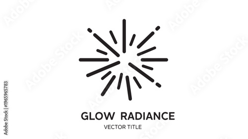 Clean line art radiance burst symbolizing vitality, wellness, and positive energy. Ideal for health, fitness, meditation, and motivational design projects.