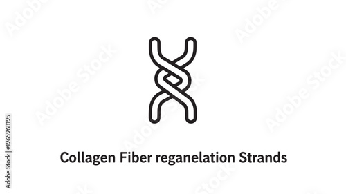 Clean, vector-style collagen fiber illustration ideal for healthcare, wellness, skincare, and scientific educational materials. Perfect for infographics, presentations, and digital marketing.