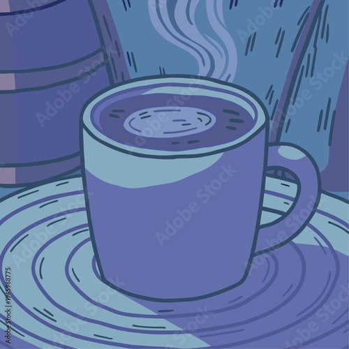 Hot Coffee Cup Isolated Flat Vector Illustration
