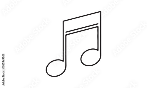 Minimalist vector line art icon of a double eighth music note symbol.