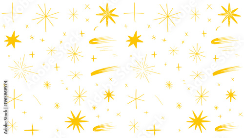 Colorful abstract pattern featuring scattered stars and geometric shapes Vector