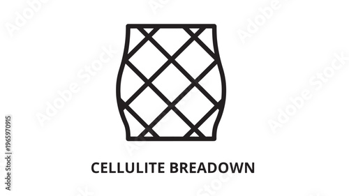 Clean black and white line drawing depicting cellulite structure breakdown, ideal for medical, fitness, or wellness content in articles, infographics, and educational materials.