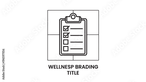 Clean line art illustration featuring a checklist and lightbulb symbolizing wellness, ideas, and goal-setting. Ideal for branding, marketing, healthcare, and lifestyle content.