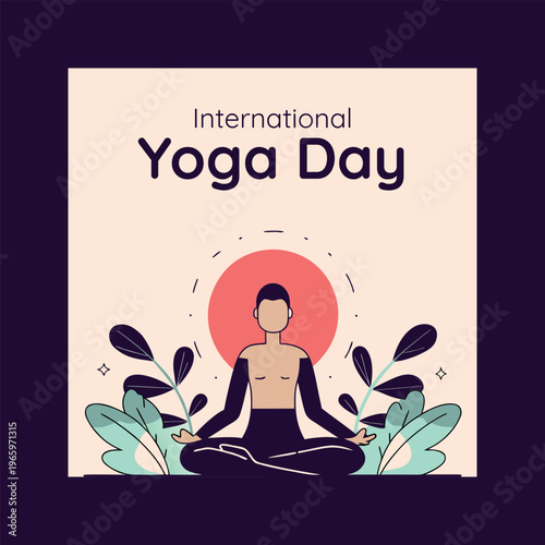 International yoga day celebration with a person meditating