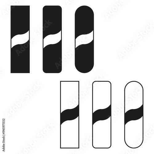 Road marking set. Direction line Vector. Navigation sign symbol. Stripe pattern design. Manual vector only. No autotrace used.
