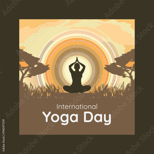 International yoga day celebration with a person meditating