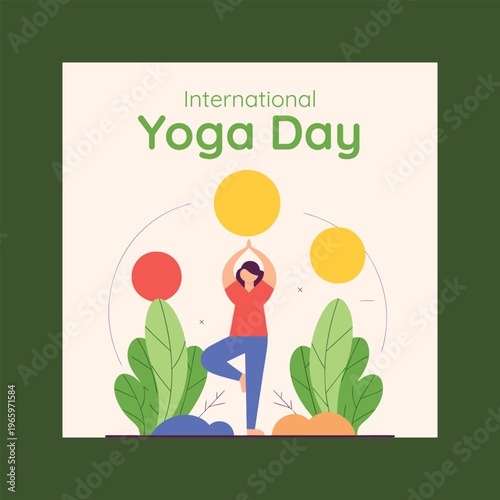 A woman in a yoga pose on international yoga day