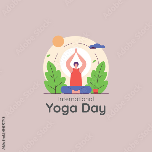 A woman is doing yoga on international yoga day
