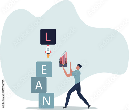 Lean startup using agile methodology to manage company for fast deliver or launch product.person's life situation and his activities.