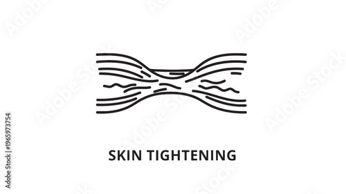 Elegant abstract wave design symbolizing skin tightening, ideal for beauty product packaging, wellness blogs, medical brochures, and anti-aging advertisements. Clean vector style with high contrast.