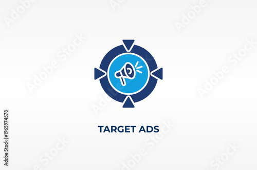 Target Ads vector, icon or logo sign isolated symbol illustration