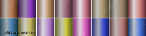 A collection of smooth, vibrant vertical gradient swatches displaying a spectrum of harmonious colors suitable for digital design projects