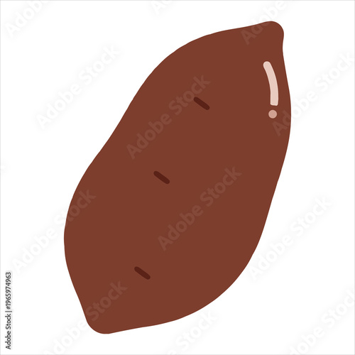Minimal flat vector illustration of a fresh okra pod