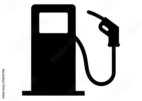 Fuel Pump Nozzle Silhouette Vector, Gas Station Fuel Dispenser Nozzle Illustration