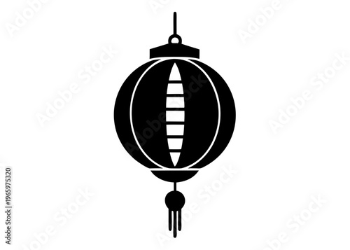 Paper Lantern Silhouette Vector, Hanging Japanese Lantern Silhouette
