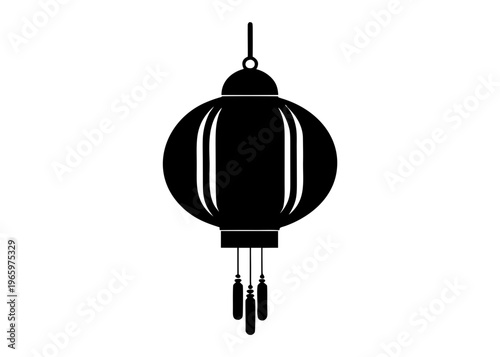 Paper Lantern Silhouette Vector, Hanging Japanese Lantern Silhouette