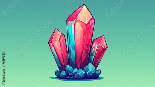 Colorful Crystal Cluster, Abstract Art