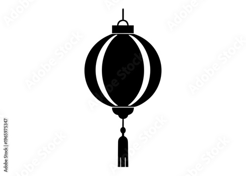 Paper Lantern Silhouette Vector, Hanging Japanese Lantern Silhouette