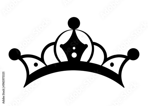 Princess Tiara Silhouette Vector, Royal Crown Headband Silhouette