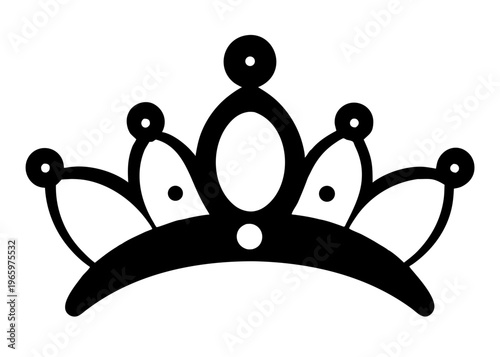 Princess Tiara Silhouette Vector, Royal Crown Headband Silhouette