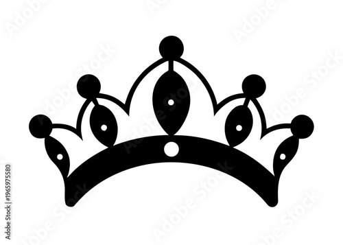 Princess Tiara Silhouette Vector, Royal Crown Headband Silhouette