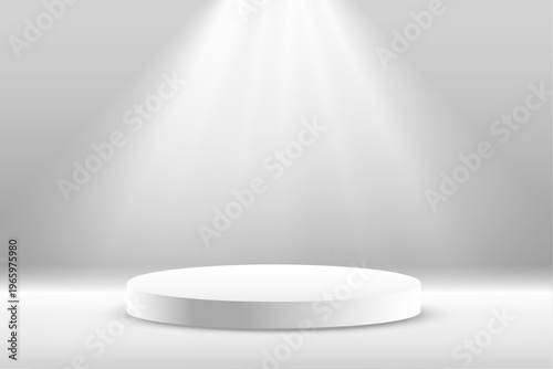 Elegant Product Presentation Background with Clean White Surface and Subtle Light Effect for Mockup, Advertising, Web Banner, and Marketing Use