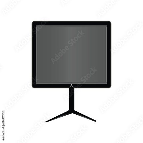 

A blank black LCD screen on a modern flat panel computer monitor or digital TV display isolated for business technology and office video equipment