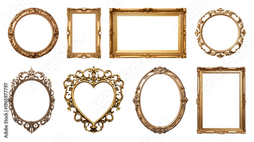 PNG Elegant ornate vintage frames, transparent background