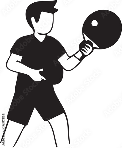 Silhouetted boxer swinging glove in monochrome line