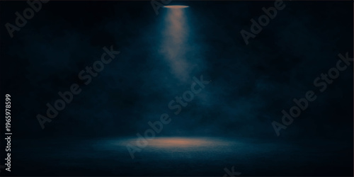 Abstract a dramatic theater spotlights descends upon a mysterious stage, casting an ethereal glow that draws attention to the void, invoking a sense of anticipation and intrigue.