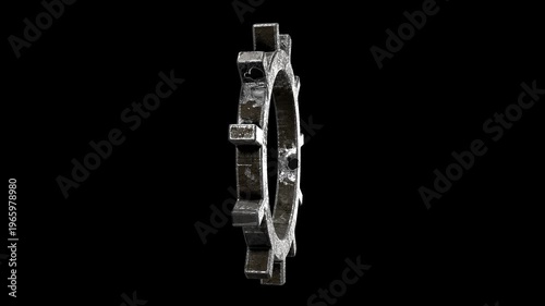 3d rotating cogwheel video