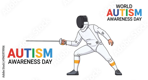 Fencer in protective gear participating in a professional sport