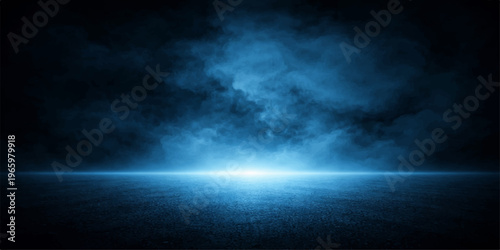 Abstract a mysterious, evocative blue fog illuminates a stark, textured surface, the glow emanates, creating an alluring atmosphere.