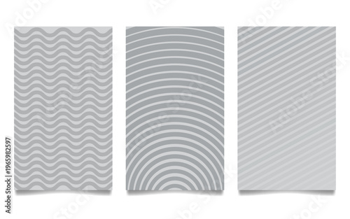 Gradient color cover design template | Set of book cover with curve pattern line