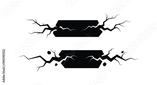 Abstract black shapes with jagged fractured edges create a dynamic visual defined by strong contrast and silhouette high quality professional detailed