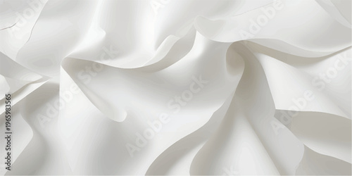 An elegant white silk and satin fabric background featuring smooth luxury waves and a soft shiny texture for a sophisticated wedding drapery backdrop